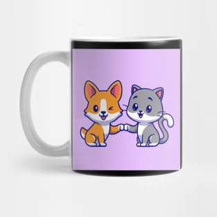cute-cat-corgi-dog-cartoon-vector-icon-illustration-animal-friend-icon-concept-isolated-premium Mug